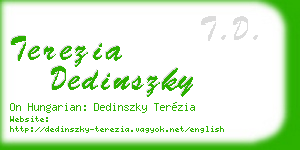 terezia dedinszky business card